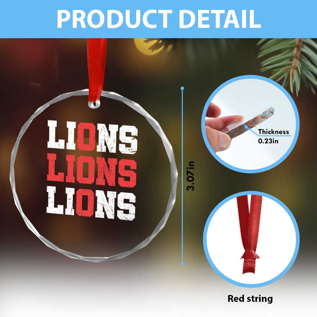 England Lions Soccer English Pride Crystal Glass Ornament