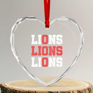 England Lions Soccer English Pride Heart Crystal Glass Ornament