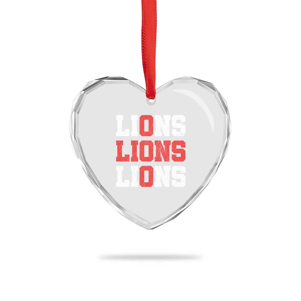 England Lions Soccer English Pride Heart Crystal Glass Ornament