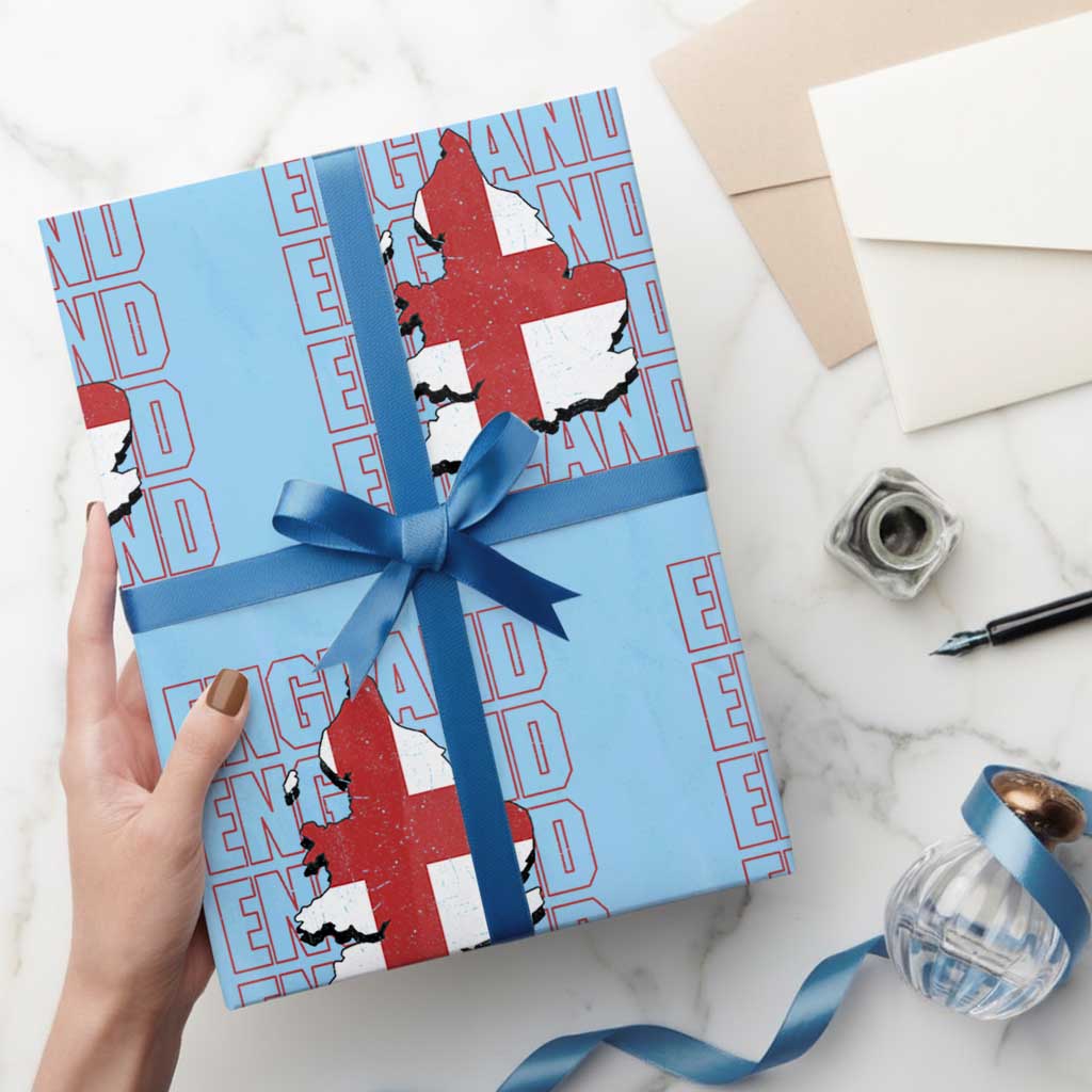 England Map St George's Cross English Roots Wrapping Paper Roll