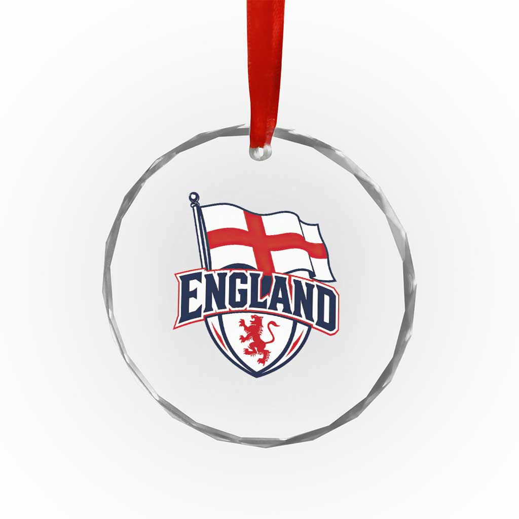 England Patriotic Crest St George Cross Flag Graphic Crystal Glass Ornament English Lion Crest Heritage Pride Souvenir TS02 Print Your Wear