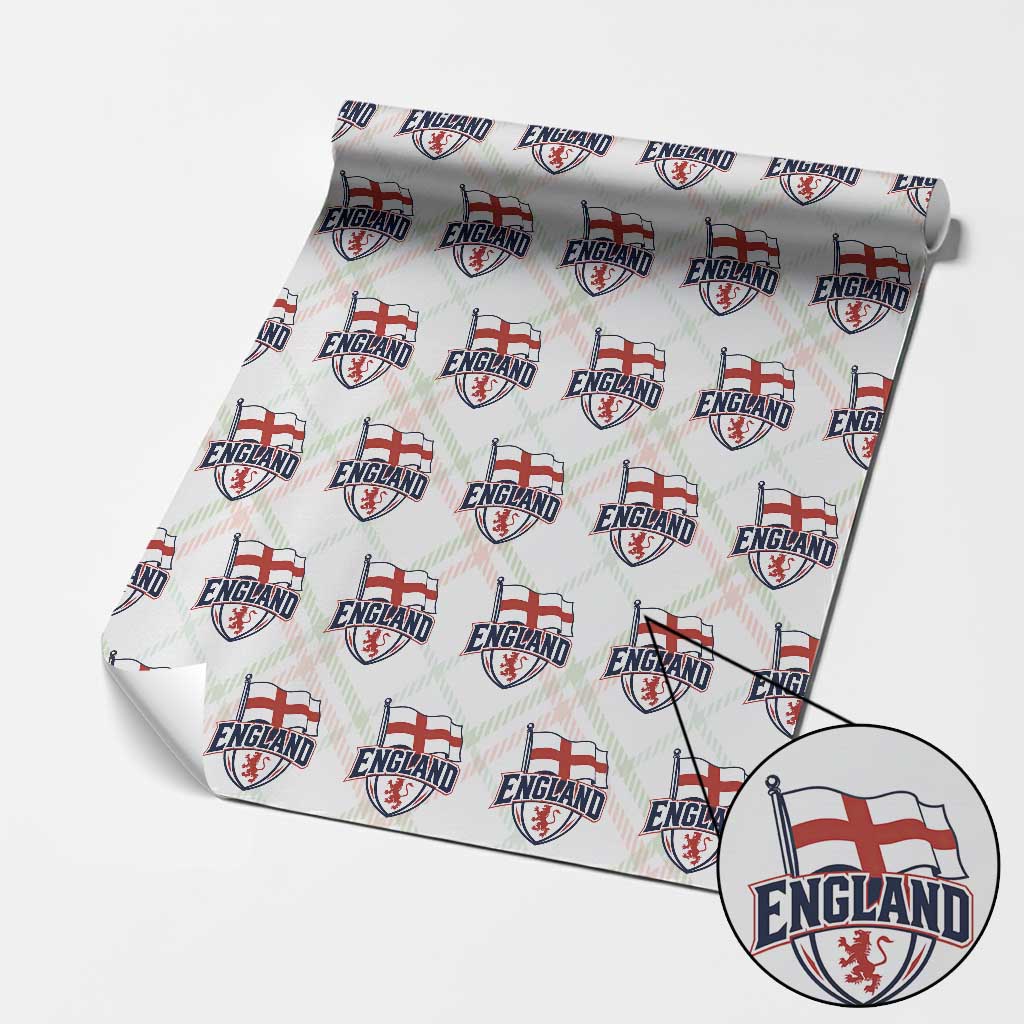 England Patriotic Crest St George Cross Flag Graphic Wrapping Paper Roll English Lion Crest Heritage Pride Souvenir TS02 Christmas Plaid Print Your Wear