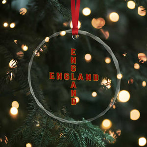 England Pride Cross Shape Typography Graphic Crystal Glass Ornament TS12 Print Your Wear