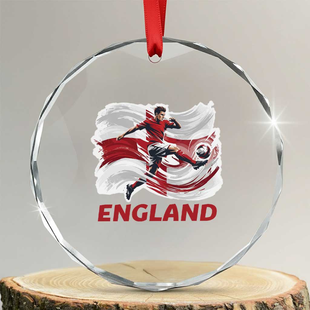 England Soccer Fan English Flag Crystal Glass Ornament TS14 Transparent Glass 3'' Circle Print Your Wear