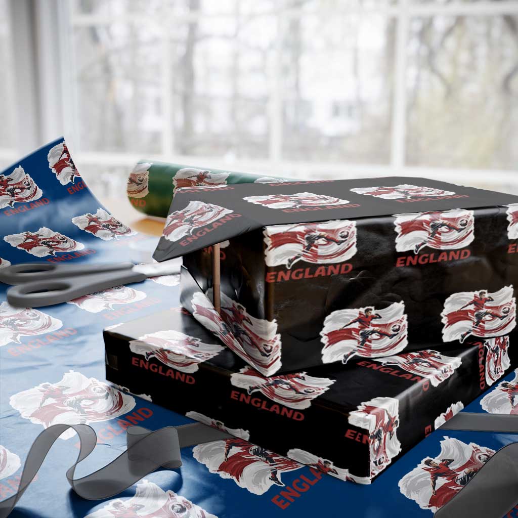 England Soccer Fan English Flag Wrapping Paper Roll