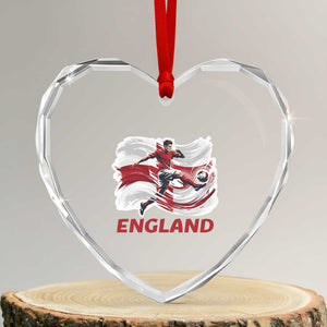 England Soccer Fan English Flag Heart Crystal Glass Ornament