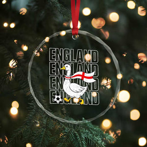 England Soccer Football Crystal Glass Ornament Silly Goose England Flag Fan Supporter