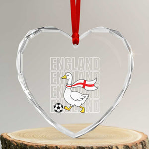 England Soccer Football Heart Crystal Glass Ornament Silly Goose England Flag Fan Supporter