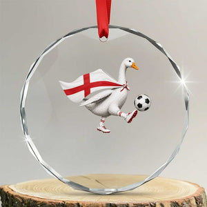 England Soccer Goose Crystal Glass Ornament Patriotic Football Fan Graphic England Flag
