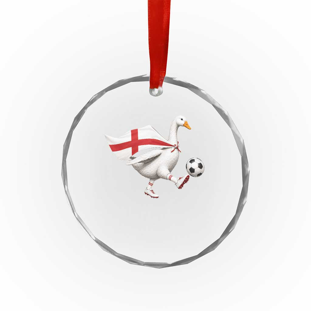 England Soccer Goose Crystal Glass Ornament Patriotic Football Fan Graphic England Flag