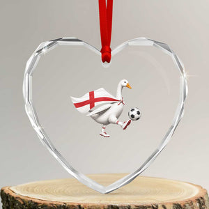 England Soccer Goose Heart Crystal Glass Ornament Patriotic Football Fan Graphic England Flag TS10 Transparent Glass 3'' Heart Print Your Wear