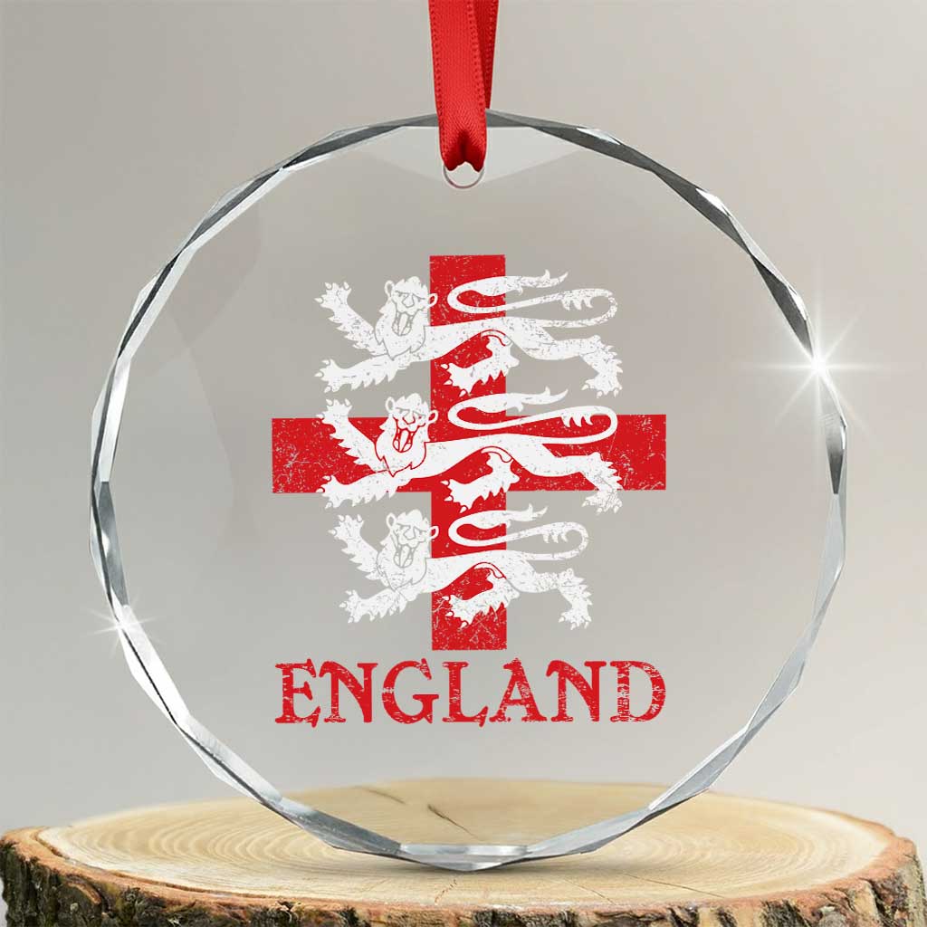 England Three Lions Symbol English Pride Souvenir Crystal Glass Ornament TS11 Transparent Glass 3'' Circle Print Your Wear