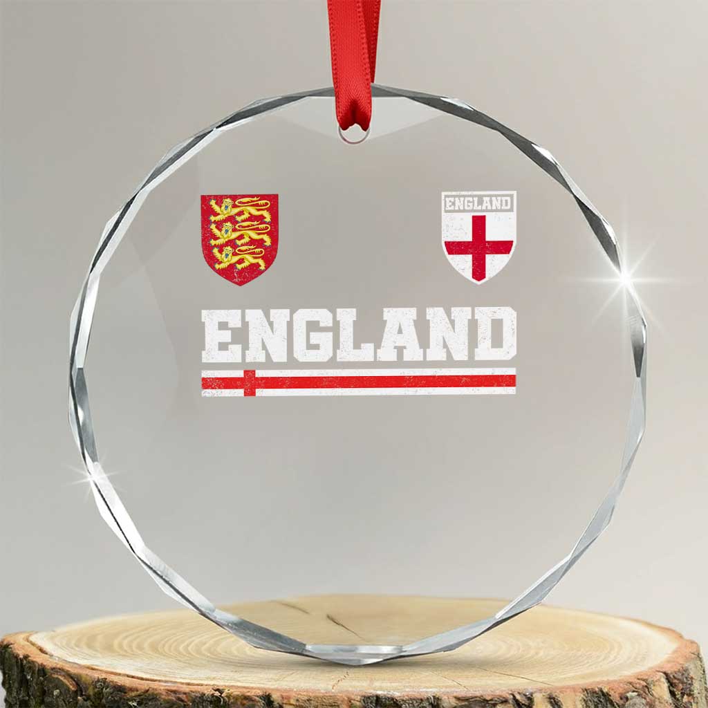 England Three Lions Symbol Red Cross Athletic Jersey Style Crystal Glass Ornament TS11 Transparent Glass 3'' Circle Print Your Wear