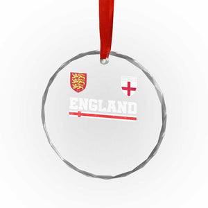 England Three Lions Symbol Red Cross Athletic Jersey Style Crystal Glass Ornament