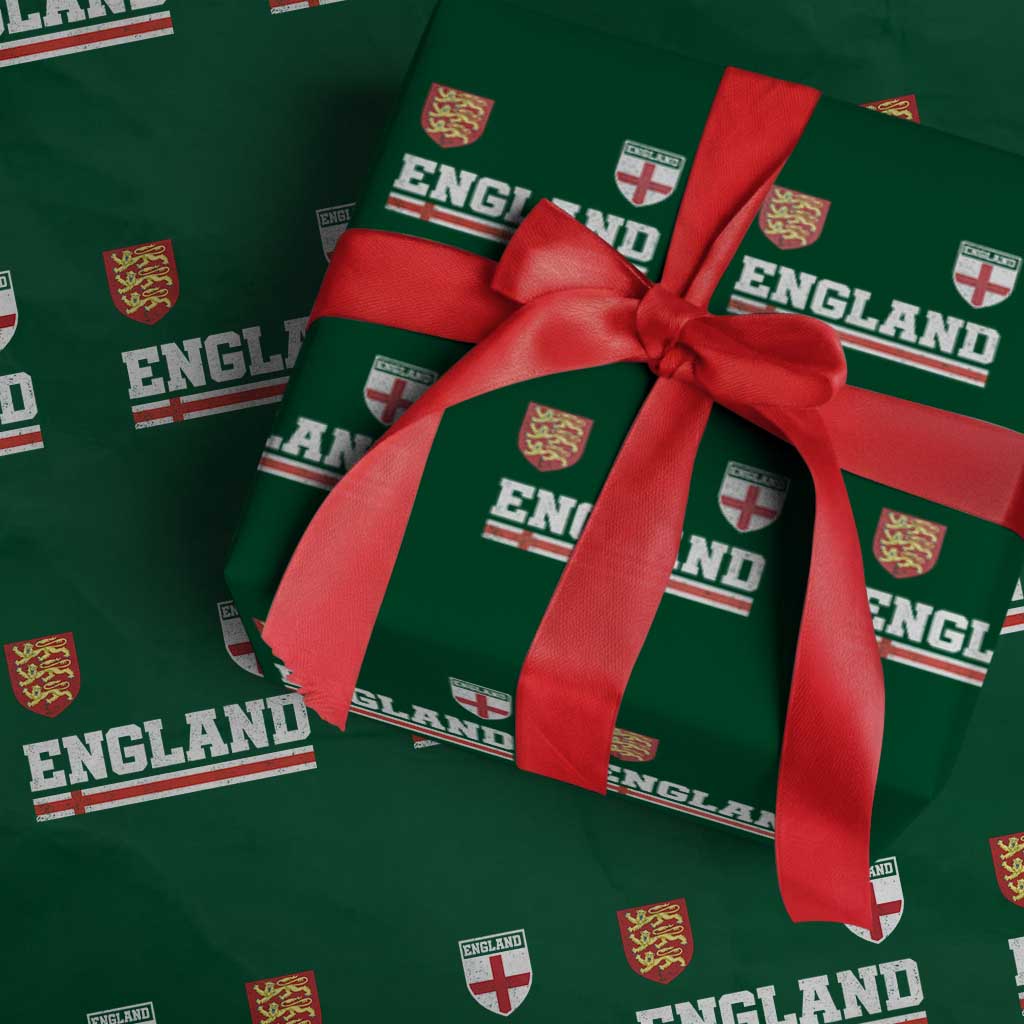 England Three Lions Symbol Red Cross Athletic Jersey Style Wrapping Paper Roll