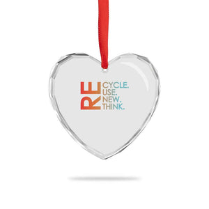Environmental Activism Heart Crystal Glass Ornament Recycle Reuse Renew Rethink Earth Day TS10 Print Your Wear