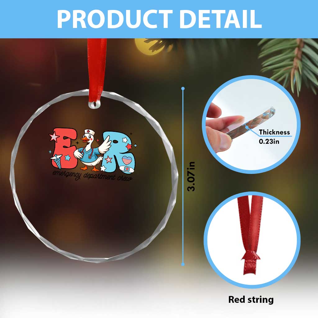 ER Nurse Silly Goose Crystal Glass Ornament Funny Emergency Department TS14 Print Your Wear
