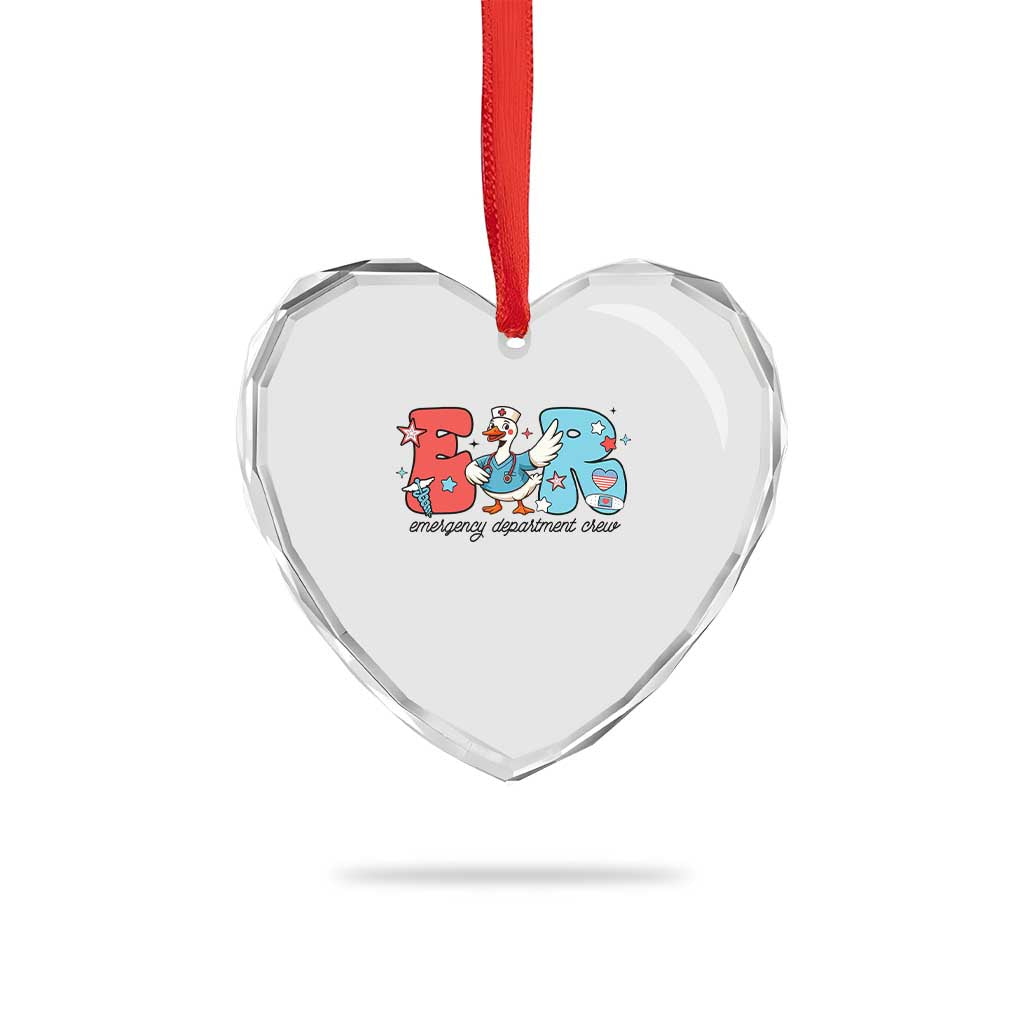 ER Nurse Silly Goose Heart Crystal Glass Ornament Funny Emergency Department TS14 Print Your Wear