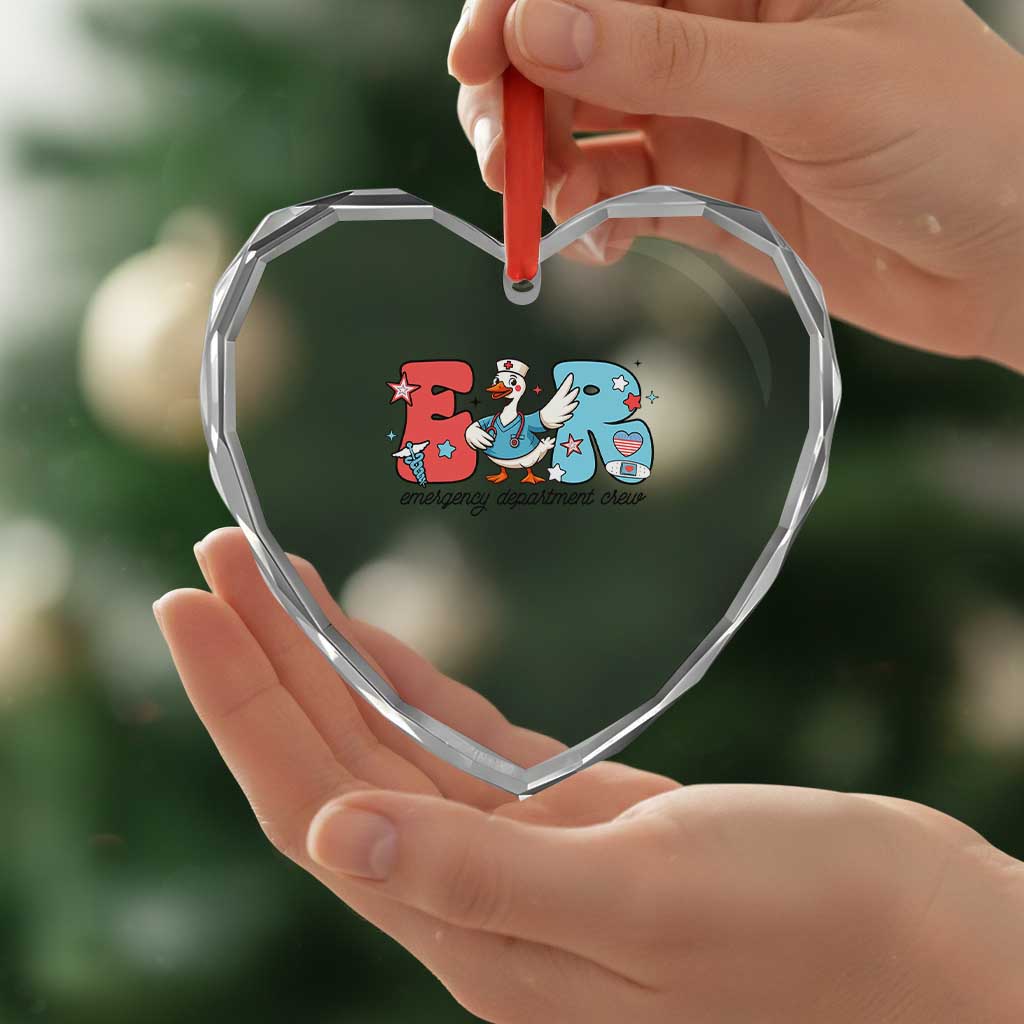 ER Nurse Silly Goose Heart Crystal Glass Ornament Funny Emergency Department TS14 Print Your Wear