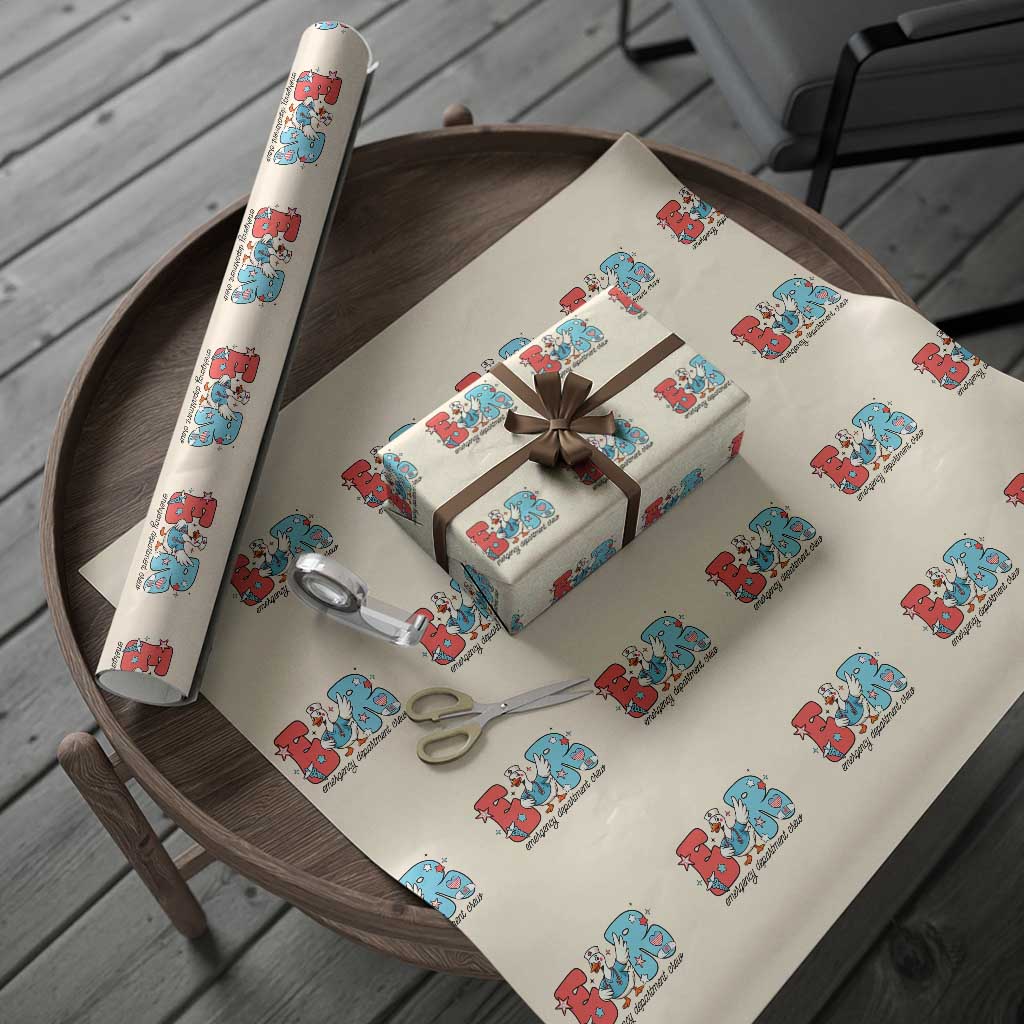 ER Nurse Silly Goose Wrapping Paper Roll Funny Emergency Department TS14 Beige Print Your Wear
