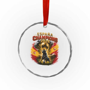 Espana Champions 2026 Crystal Glass Ornament Spain Football Fan Spanish Bull Graphic TS11 Print Your Wear