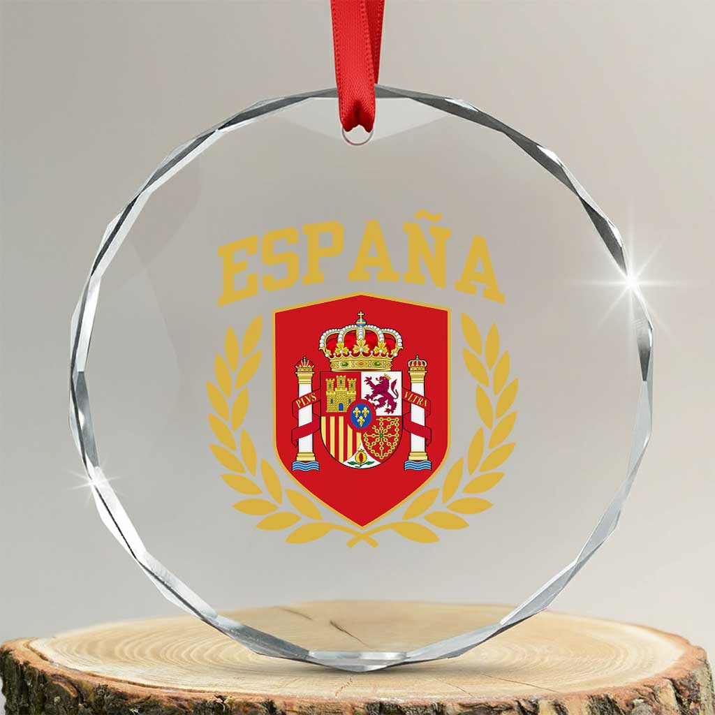 Espana Escudo Retro Spain Coat of Arms Español Crystal Glass Ornament TS11 Transparent Glass 3'' Circle Print Your Wear