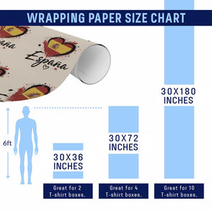 Espana Heart Spanish Flag Patriotic Spain Pride Wrapping Paper Roll