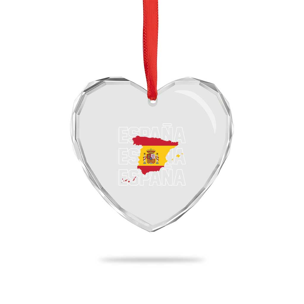 Espana Spain Map Pride Spanish Flag Heart Crystal Glass Ornament TS14 Print Your Wear