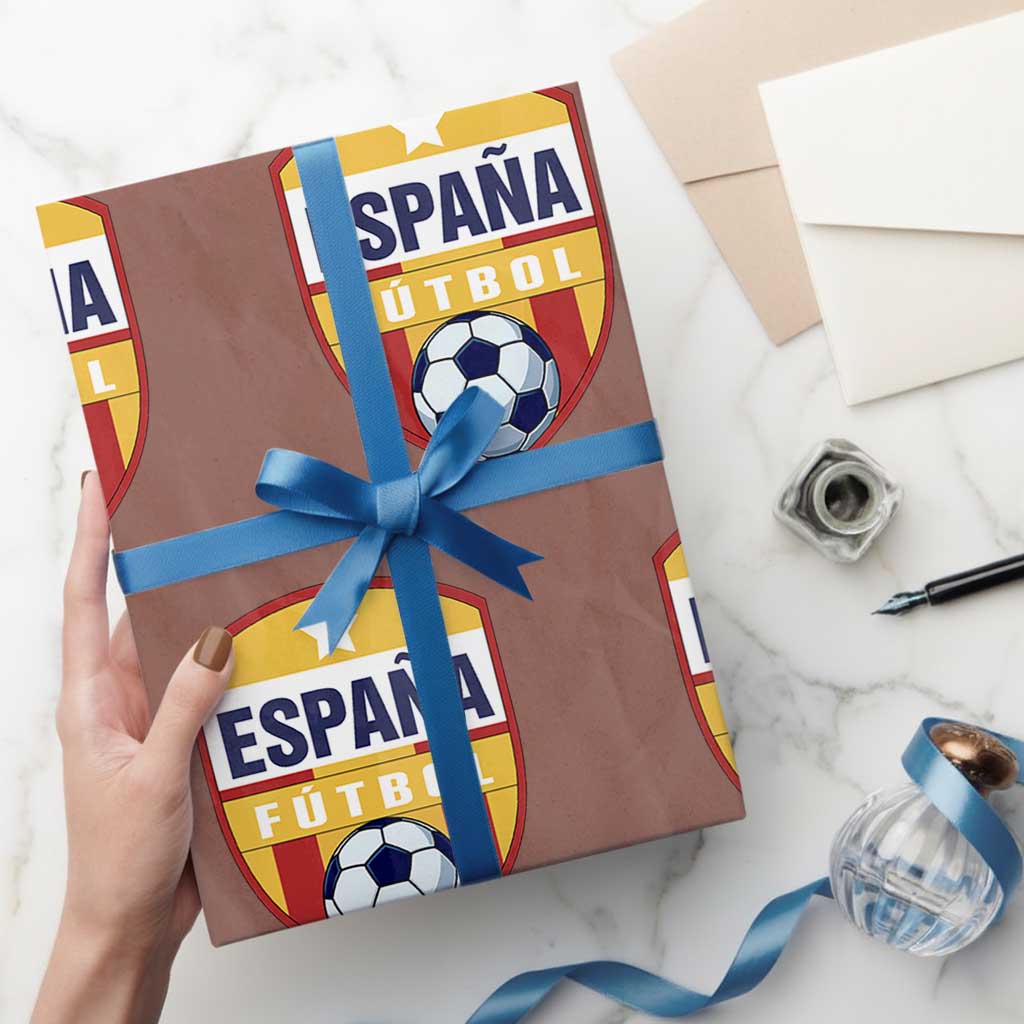 Espana Spain Soccer Football Fan Spanish Flag Wrapping Paper Roll TS14 Mocha Print Your Wear