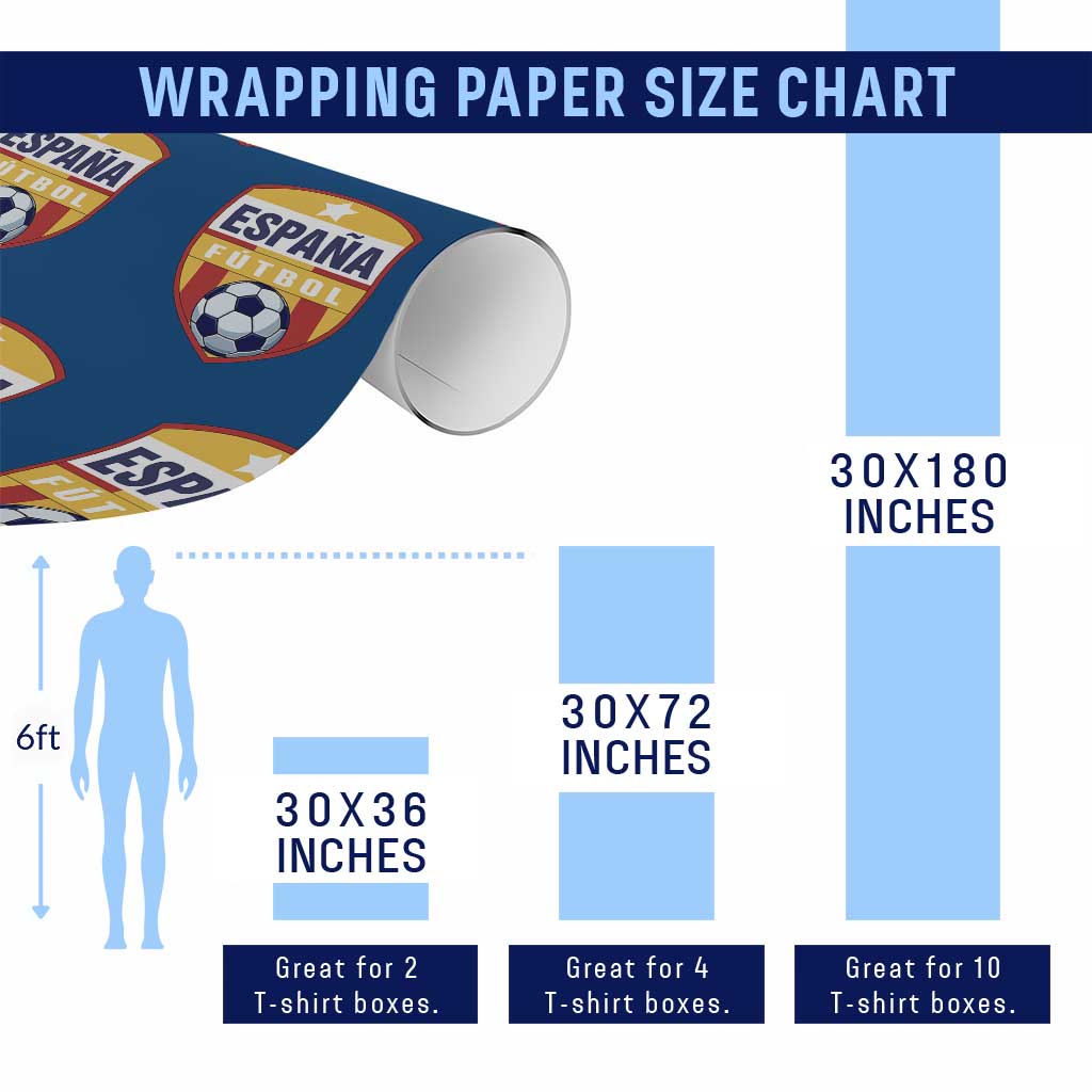 Espana Spain Soccer Football Fan Spanish Flag Wrapping Paper Roll TS14 Print Your Wear