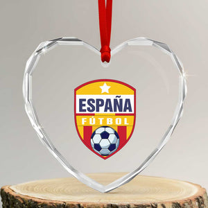 Espana Spain Soccer Football Fan Spanish Flag Heart Crystal Glass Ornament TS14 Transparent Glass 3'' Heart Print Your Wear