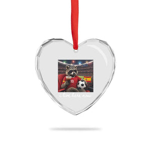 Espana Spain Soccer Football Fan Spanish Flag Heart Crystal Glass Ornament Funny Raccoon I Live Here Now TS14 Print Your Wear