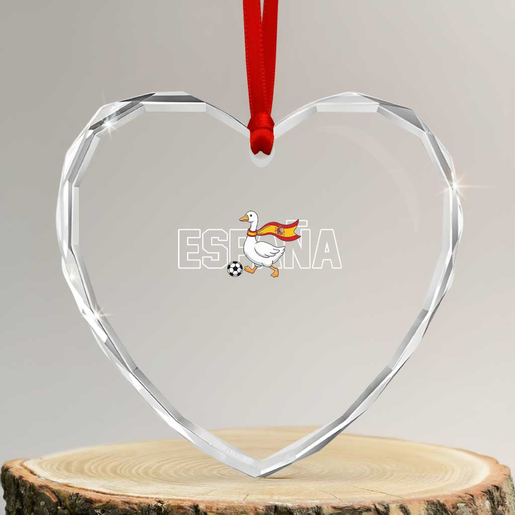 Espana Spain Soccer Football Heart Crystal Glass Ornament Silly Goose Spanish Flag Fan Supporter TS14 Transparent Glass 3'' Heart Print Your Wear