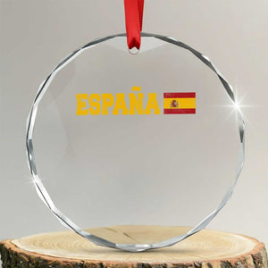 Espana Spain Vintage Sports Design Spanish Flag Crystal Glass Ornament