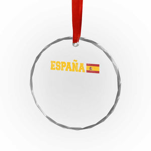 Espana Spain Vintage Sports Design Spanish Flag Crystal Glass Ornament