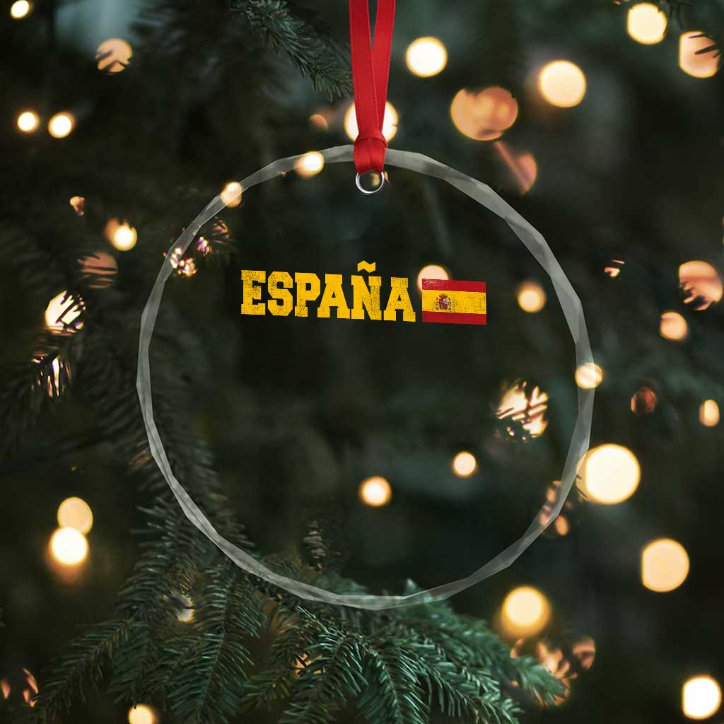 Espana Spain Vintage Sports Design Spanish Flag Crystal Glass Ornament