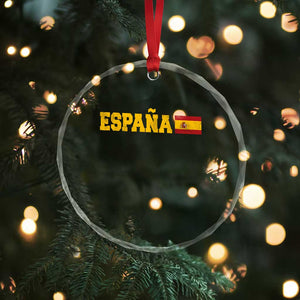 Espana Spain Vintage Sports Design Spanish Flag Crystal Glass Ornament