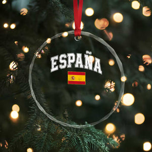 España Vintage Spanish Flag Pride Graphic Crystal Glass Ornament