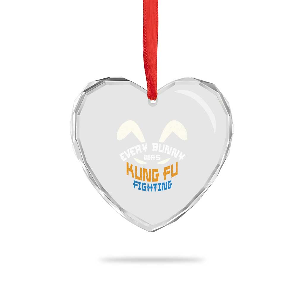Every Bunny Was Kung Fu Fighting Heart Crystal Glass Ornament Funny Easter Vintage Rabbit Face TS10 Print Your Wear