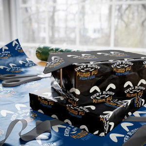 Every Bunny Was Kung Fu Fighting Wrapping Paper Roll Funny Easter Vintage Rabbit Face TS10 Black Print Your Wear