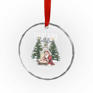 Every Knee Shall Bow Crystal Glass Ornament Nativity Scene Santa and Baby Jesus Christmas TS10 Print Your Wear