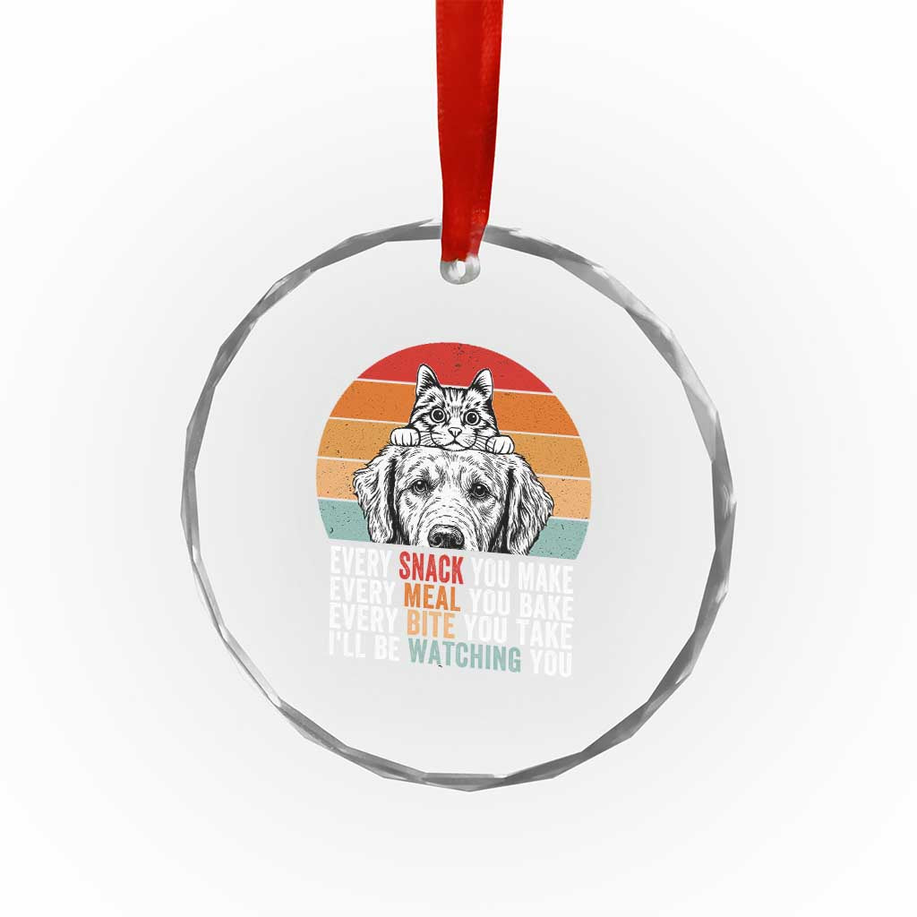 Every Snack You Make Crystal Glass Ornament Funny Dog Cat Lovers TS14 Print Your Wear
