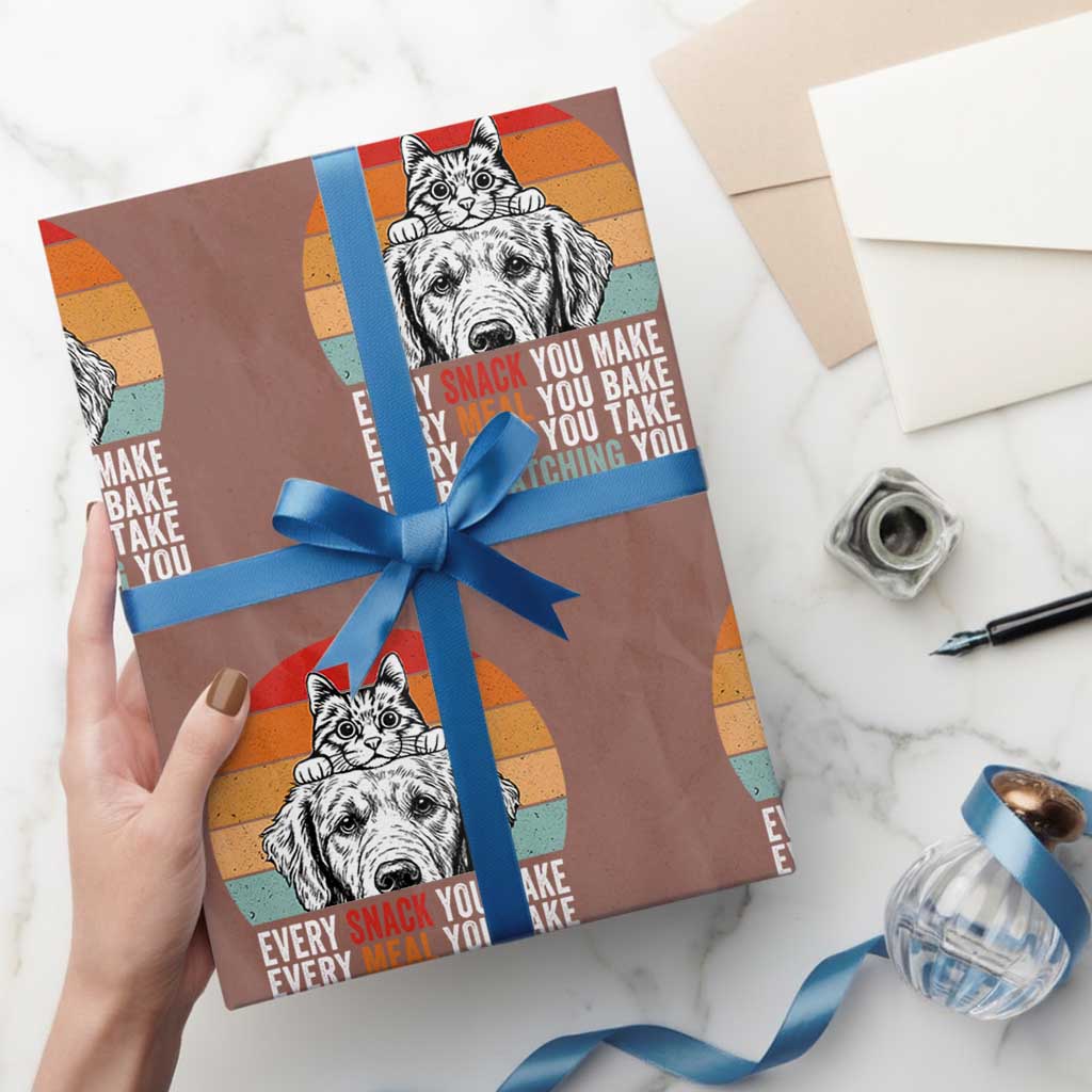 Every Snack You Make Wrapping Paper Roll Funny Dog Cat Lovers TS14 Mocha Print Your Wear