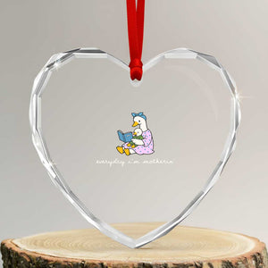 Everyday I'm Motherin Heart Crystal Glass Ornament Funny Goose Mom Mother Day Gifts TS14 Transparent Glass 3'' Heart Print Your Wear