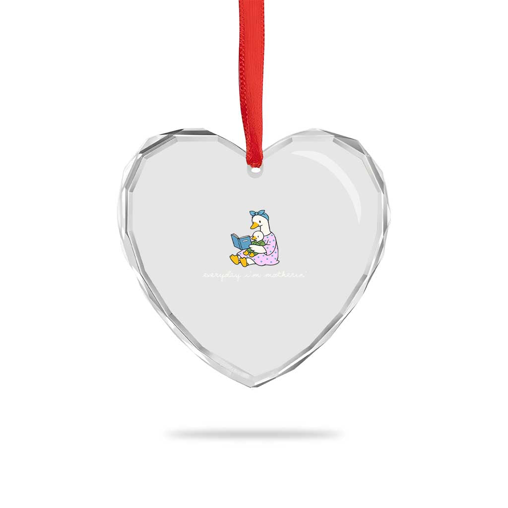 Everyday I'm Motherin Heart Crystal Glass Ornament Funny Goose Mom Mother Day Gifts TS14 Print Your Wear