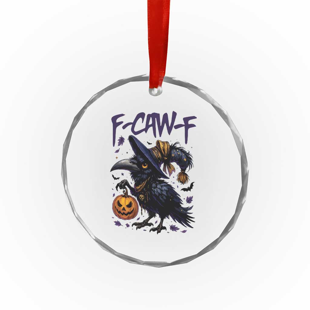 F Caw F Black Crow Halloween Meme Crystal Glass Ornament TS14 Print Your Wear