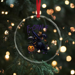 F Caw F Black Crow Halloween Meme Crystal Glass Ornament TS14 Print Your Wear