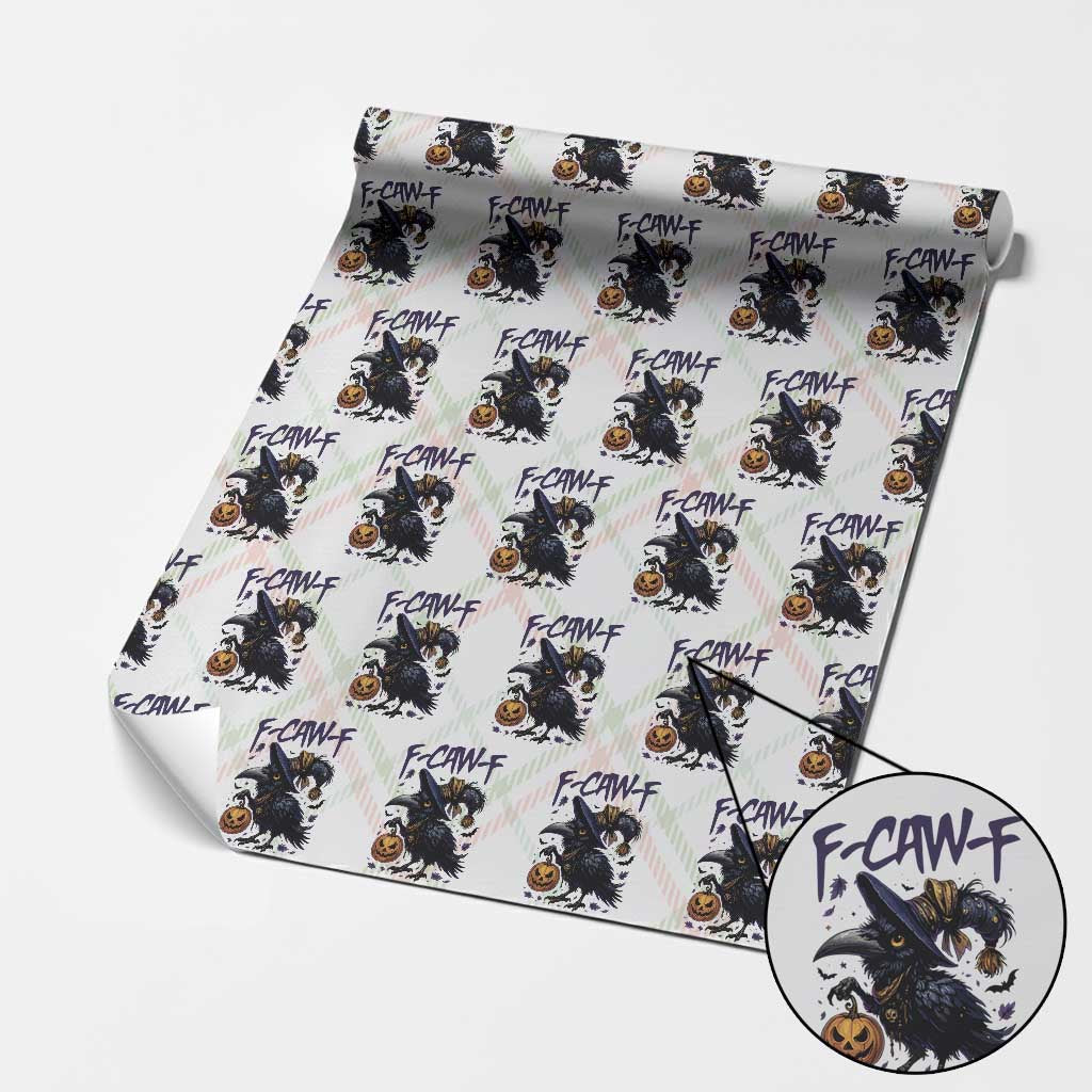 F Caw F Black Crow Halloween Meme Wrapping Paper Roll TS14 Christmas Plaid Print Your Wear