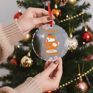 F Caw F Chicken Cute Halloween Costume Crystal Glass Ornament Funny Jack O LAttern Poultry Meme Fall Vibes TS02 Print Your Wear
