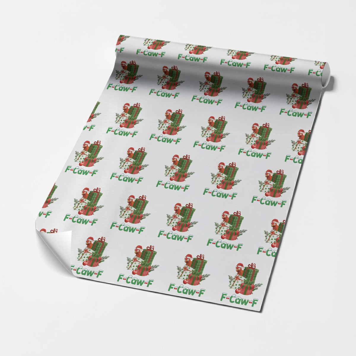 F Caw F Chicken Wrapping Paper Roll Funny Farm Life Holiday Gift TS12 White Print Your Wear